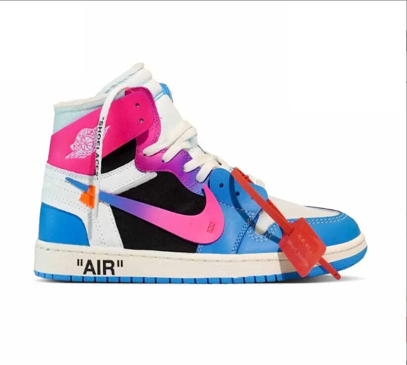 OFF-WHITE x Air Jordan 1 High Miami Vice Custom Shoes Sneakers