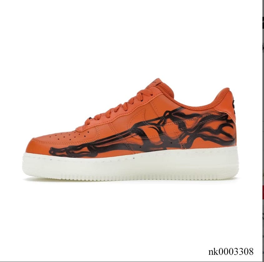 Air Force 1 Orange Skeleton Shoes Sneakers