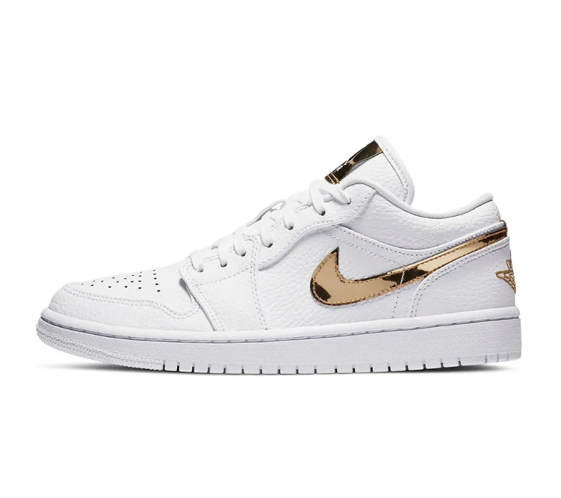 Air Jordan 1 Low White Metallic Gold Shoes Sneakers