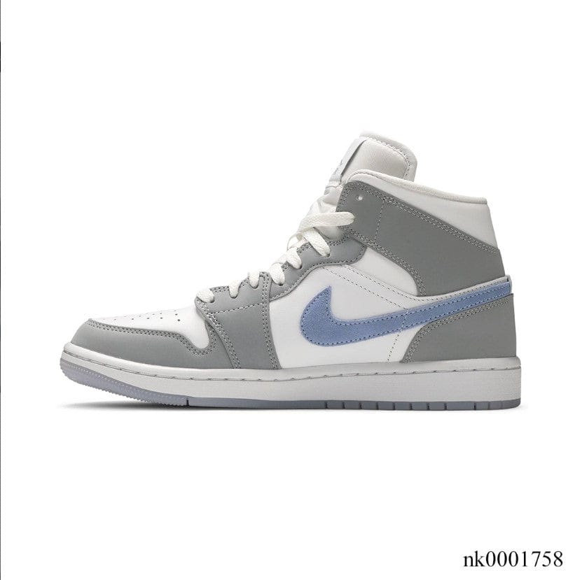 Air Jordan 1 Mid Wolf Grey Aluminum Shoes Sneakers