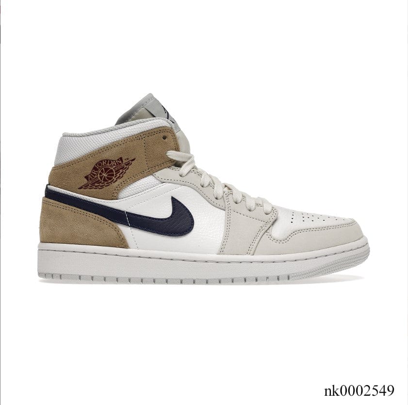 Air Jordan 1 Mid Tan Suede Shoes Sneakers