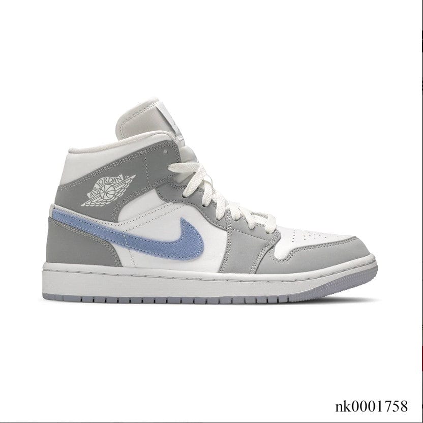 Air Jordan 1 Mid Wolf Grey Aluminum Shoes Sneakers