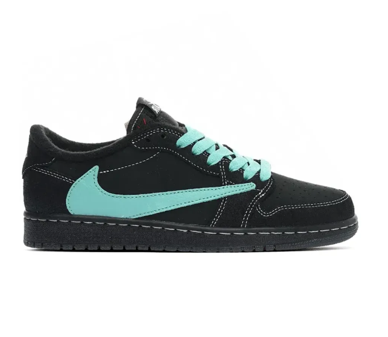 Travis Scott x AJ 1 Low Tiffany Black Phantom Shoes Sneakers