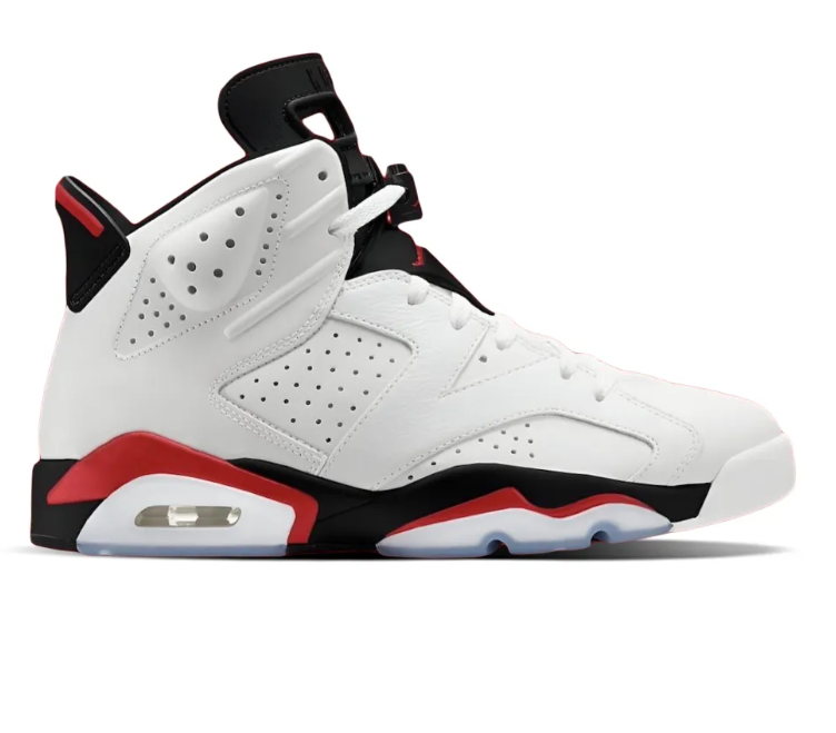 Air Jordan 6 WhiteFire Red 2025 Shoes Sneakers