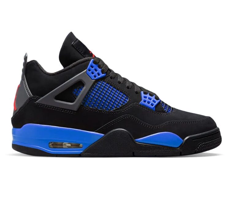 Air Jordan 4 Retro Black Deep Royal Blue Shoes Sneakers