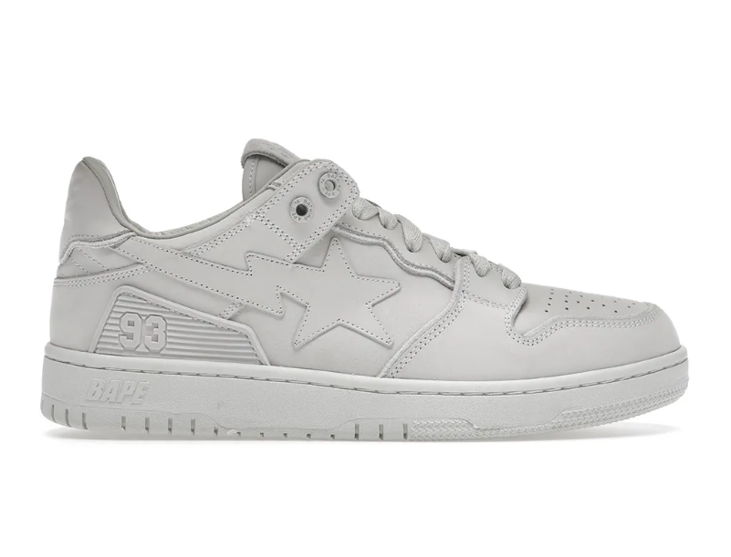 BAPE SK8 Sta Triple White Nubuck Shoes Sneakers