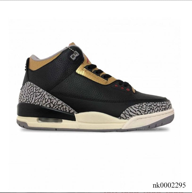 Air Jordan 3 Black Gold Shoes Sneakers