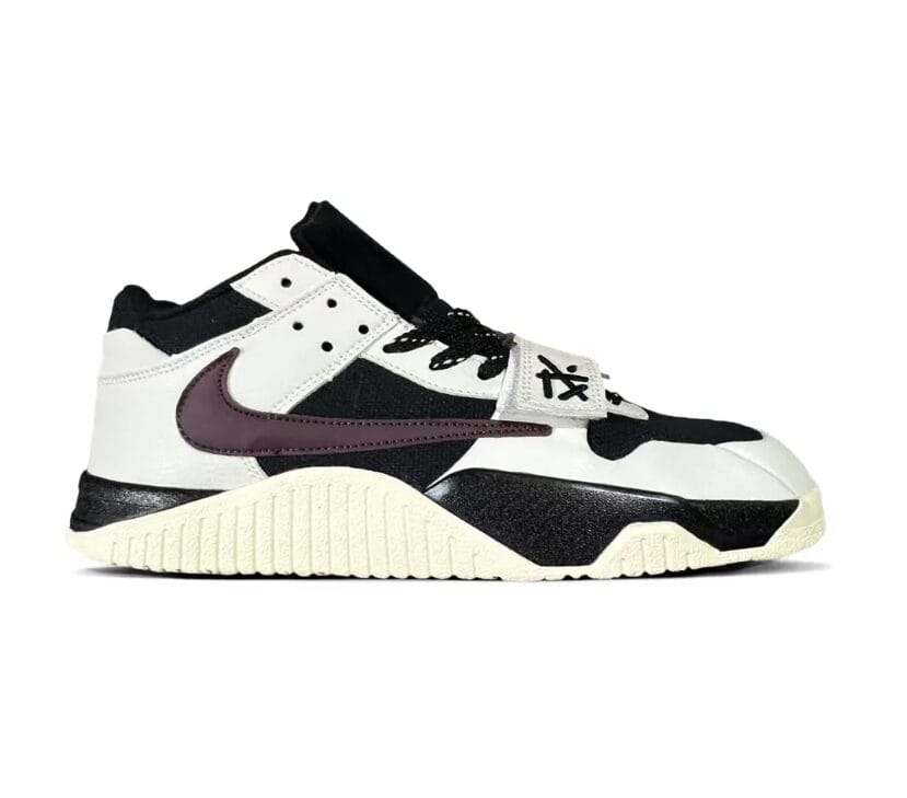 Travis Scott x Jumpman Jack Black White Burgundy Shoes Sneakers