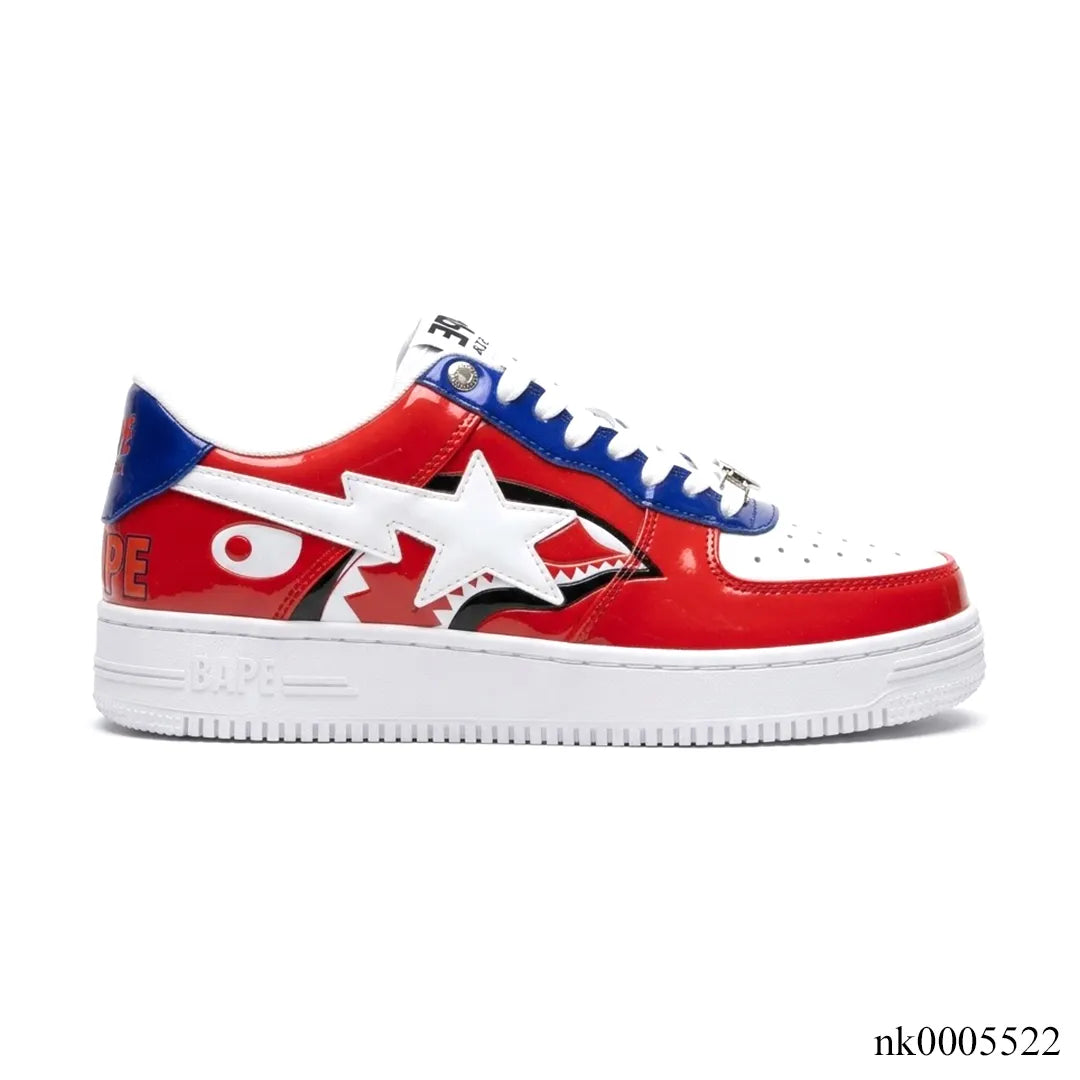 A Bathing Ape Bape Sta Low M2 20th Anniversary Patent Red Shoes Sneakers