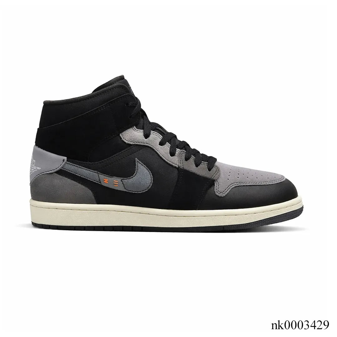 Air Jordan 1 Mid Craft Inside Out Black Shoes Sneakers