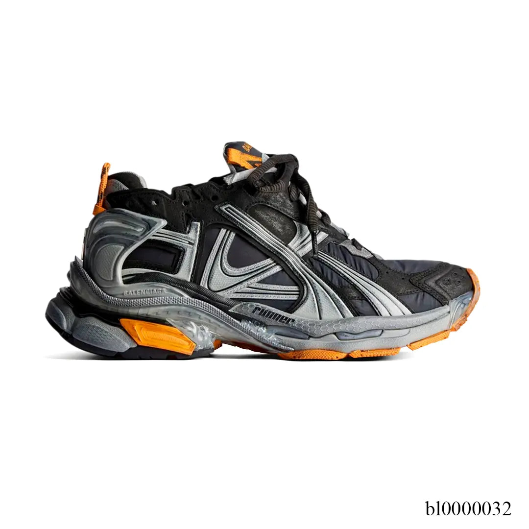 BLCG Runner Worn-Out Black Orange Fluo Shoes Sneakers