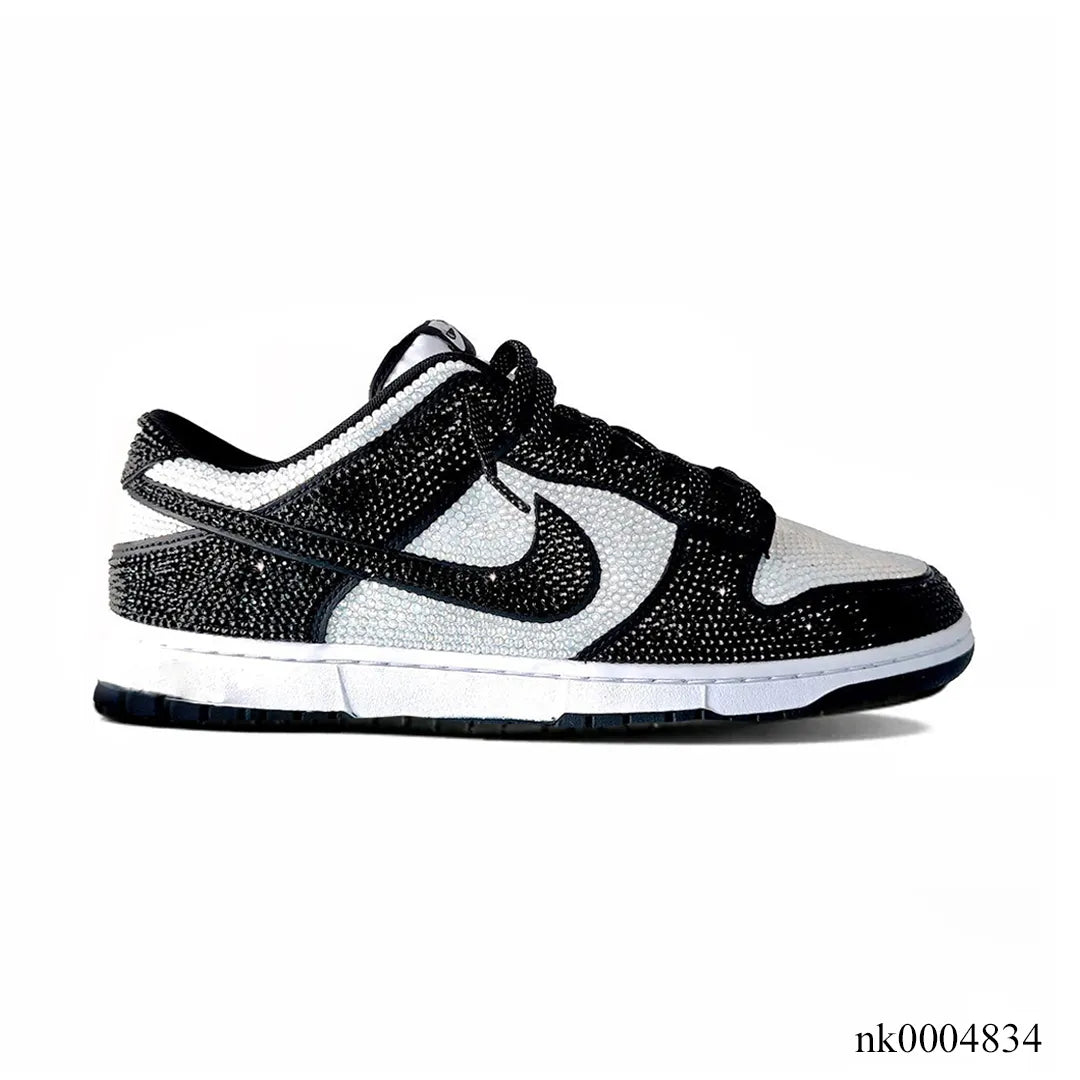 Dunk Low Black White Crystal Shoes Sneakers