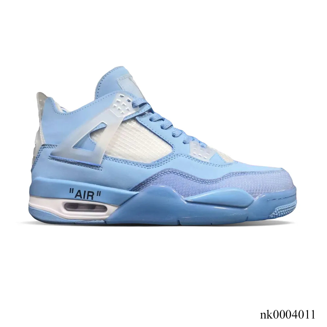 OW x Air Jordan 4 Ice Blue Shoes Sneakers
