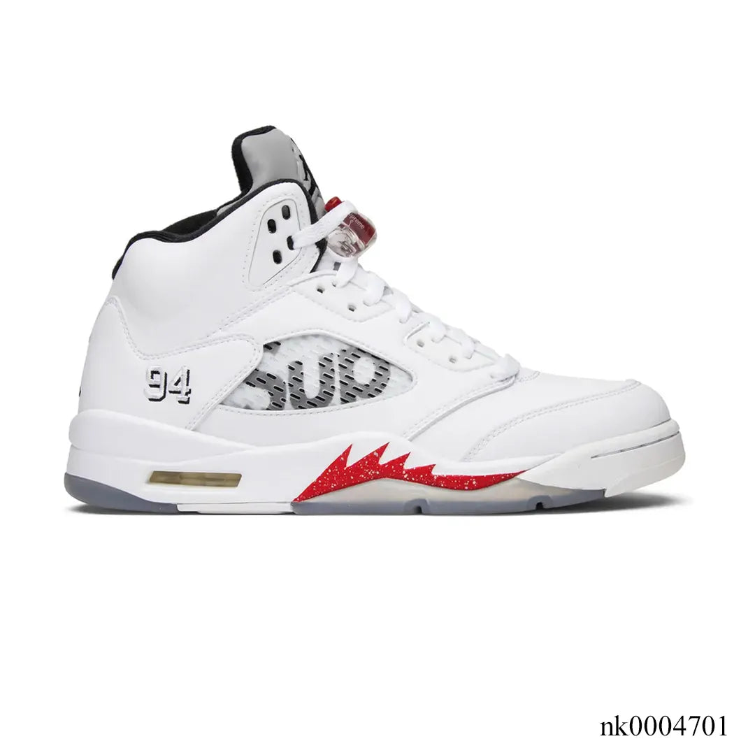 SUP x Air Jordan 5 White Shoes Sneakers