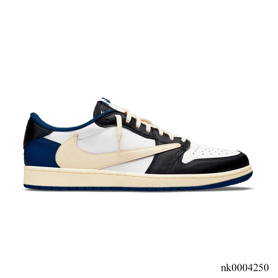 Travis Scott x Fragment x Air Jordan 1 Low Dark Blue Shoes Sneakers