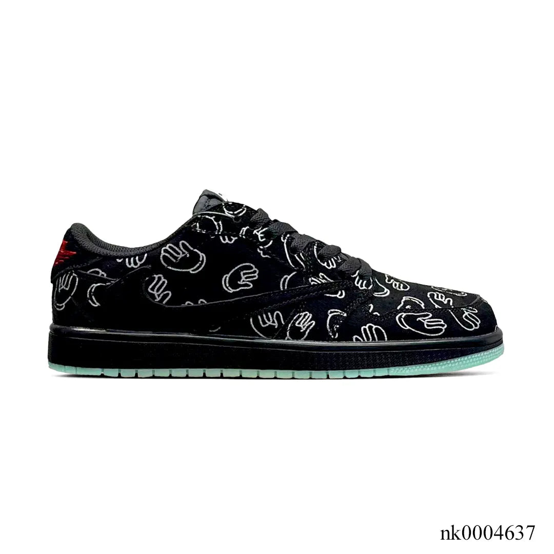Travis Scott x KAWS x Air Jordan 1 Low OG Black Shoes Sneakers