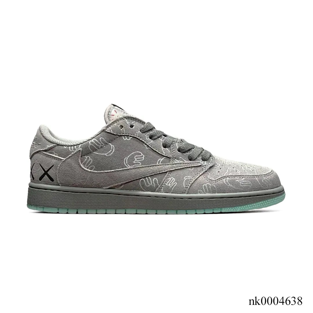 Travis Scott x KAWS x Air Jordan 1 Low OG Cool Grey Shoes Sneakers
