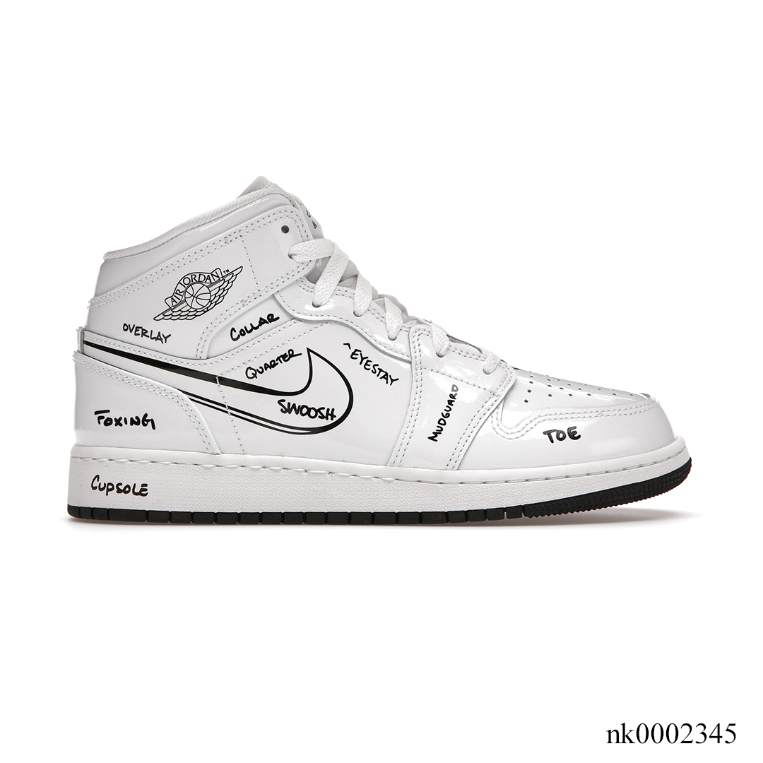 Air Jordan 1 Mid Schematic Shoes Sneakers