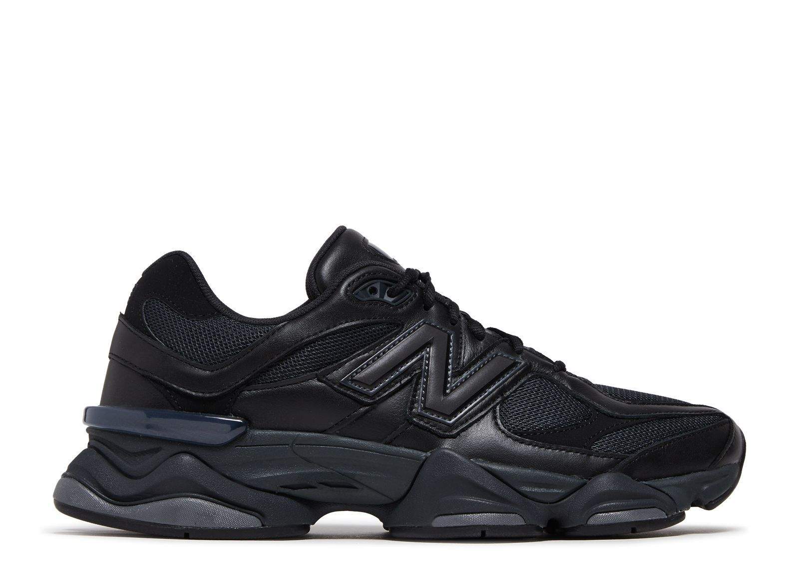 New Balance 9060 Triple Black Leather Shoes Sneakers