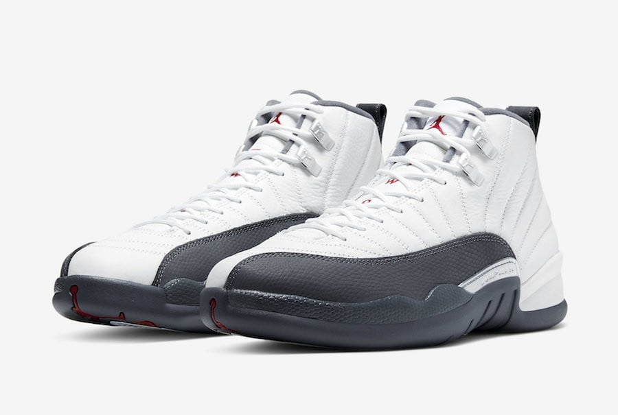 Jordan 12 Retro White Dark Grey Shoes Sneakers