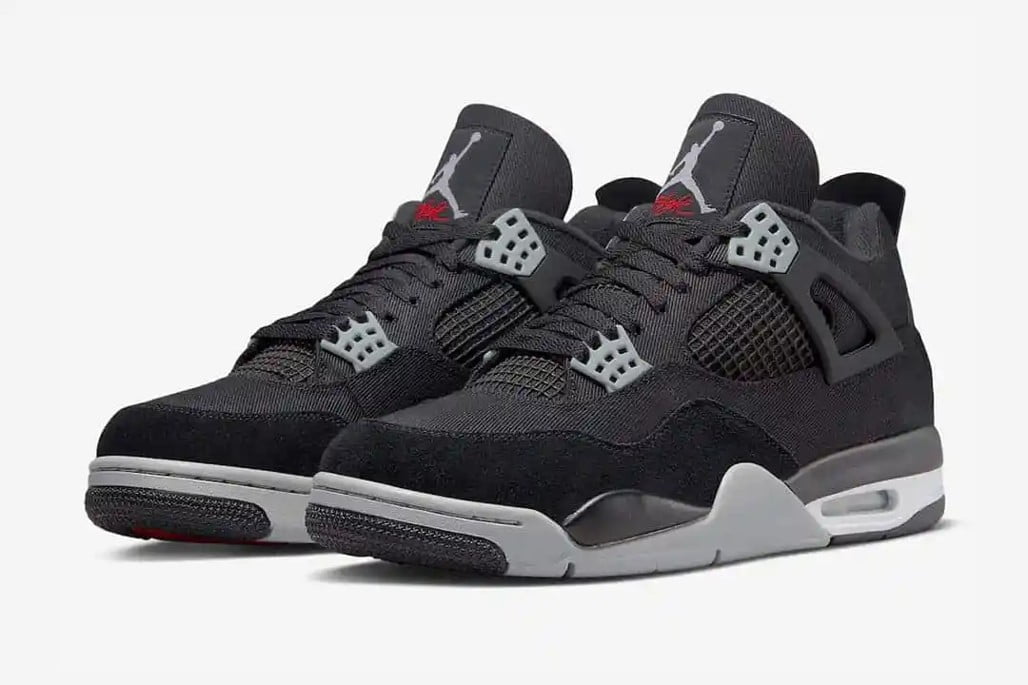 Jordan 4 Retro Black Canvas (GS) Shoes Sneakers