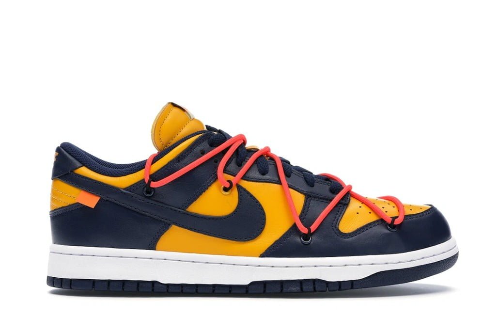 Nike Dunk Low Off-White University Gold Midnight Navy Shoes Sneakers