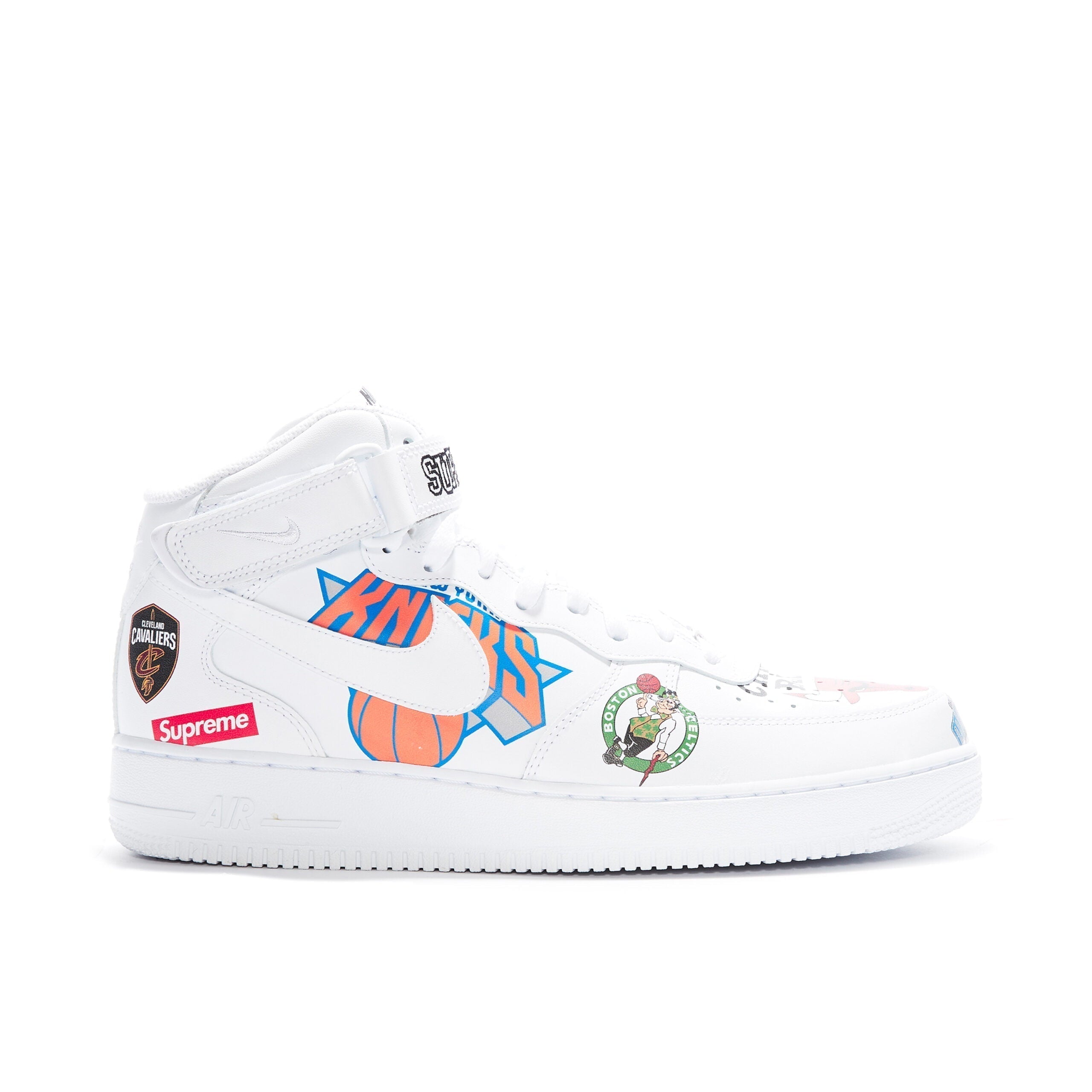 Supreme x Air Force 1 Mid 07 NBA White Shoes Sneakers