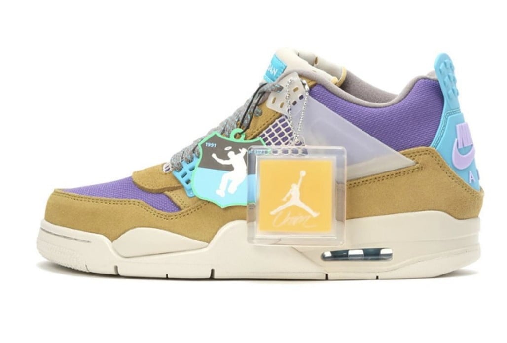 Union x Air Jordan 4 30th Anniversary Desert Moss Turquoise Blue Shoes Sneakers